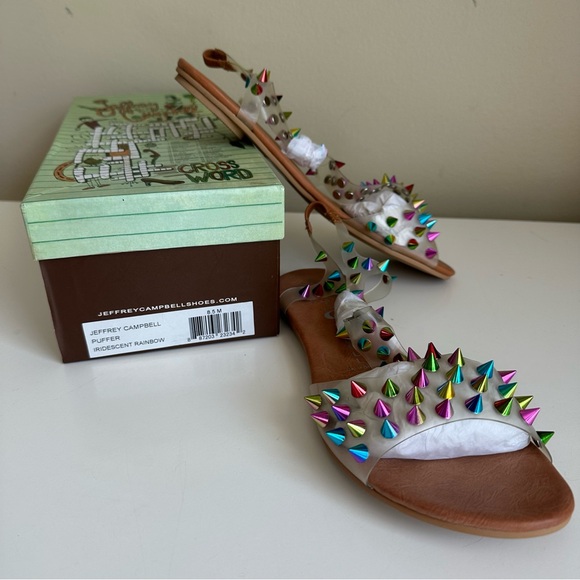 Jeffrey Campbell Ibiza Puffer Irridescent Rainbow Sandal - Picture 1 of 7